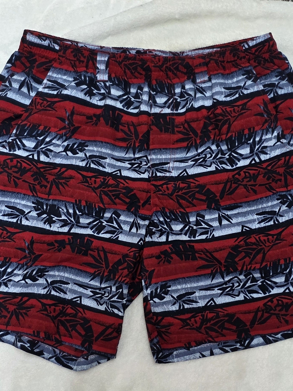 Columbia Red, Black & Gray Men's Swim Trunks Sz Med